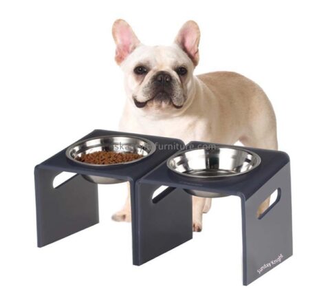 Custom wholesale acrylic food water bowls stand for dog AB-141