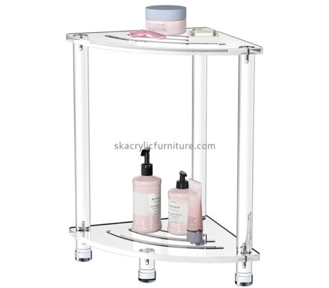 Lucite display manufacturer custom acrylic corner shower stool for inside shower AC-089