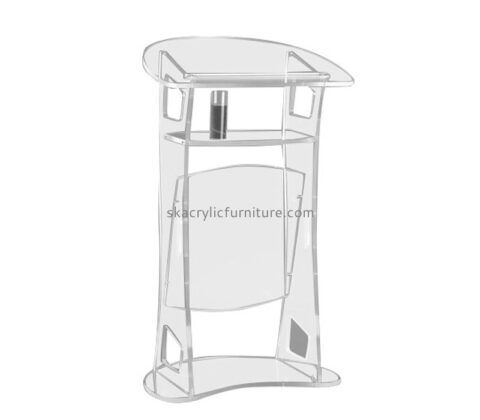 Plexiglass furniture supplier custom acrylic floor standing lectern lucite podium AP-1239