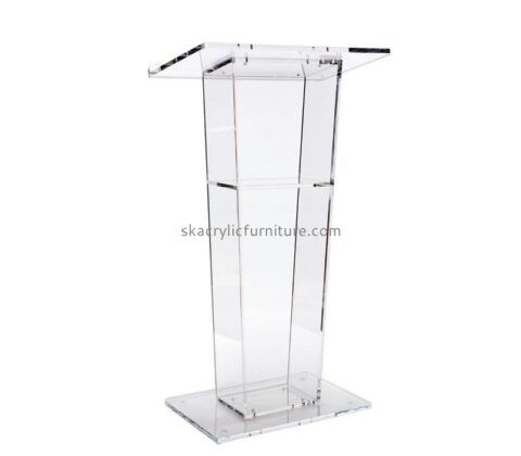 Acrylic furniture supplier custom plexiglass podium clear lecturn transparent church pulpit AP-1237