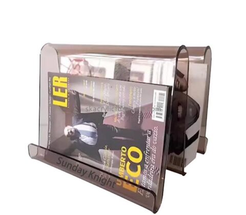 Wholesale custom acrylic book magazine shelf AT-1042