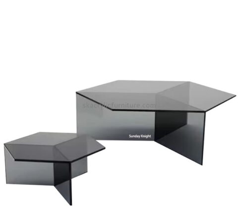 Custom wholesale acrylic haxegon coffee table AT-1014