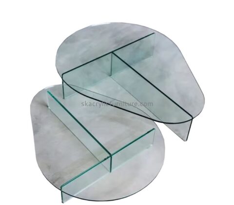 Custom wholesale acrylic pear-shaped coffee table AT-1013