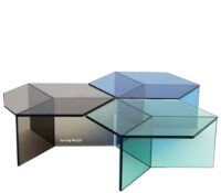 Custom wholesale acrylic geometric shapes coffee table AT-1006