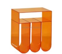 Custom wholesale acrylic living room side table with magazine holders AT-1002