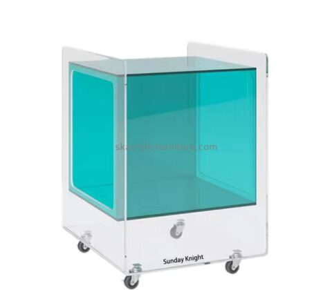 Custom wholesale acrylic bedroom side table with wheels AT-994