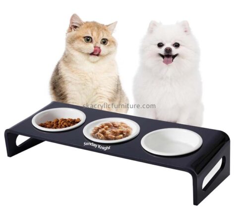 Custom wholesale acrylic pets feeder stand AB-147