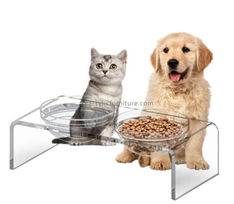 Custom wholesale acrylic feeder pet bowls stand AB-134