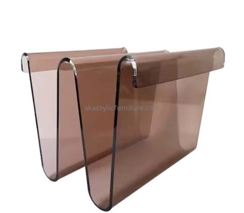 Custom wholesale acrylic W shape magazine holder AT-925