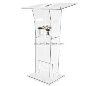 Custom acrylic presentation lectern with storage shelf AP-1302