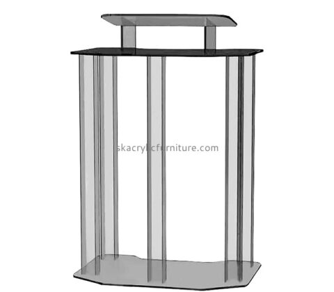 Custom clear acrylic floor-standing debate stand AP-1290