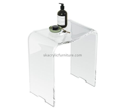 Lucite fruniture supplier custom acrylic anti-skip shower bench AC-066