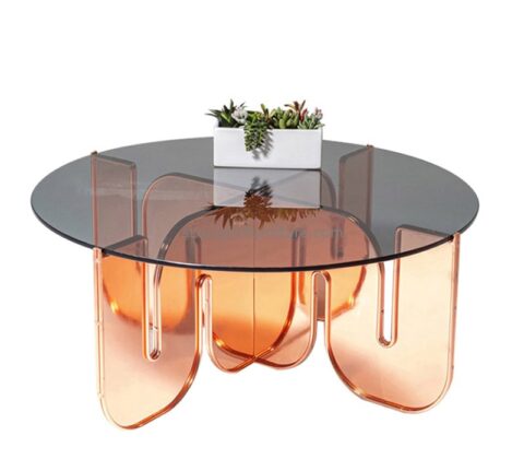 Plexiglass furniture manufacturer custom acrylic round coffee table AT-865