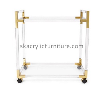 Acrylic manufacturer custom plexiglass bar cart lucite trolly AT-799