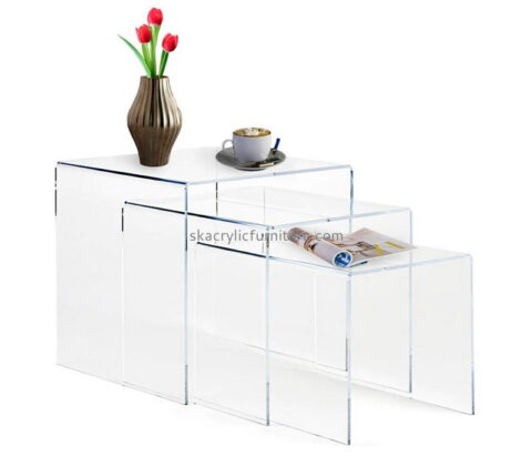 Wholesale acrylic furniture living room clear acrylic table and chairs modern coffee table AT-006