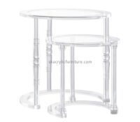 Hot selling acrylic cheap antique furniture dining room table round plastic table AT-038