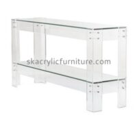 Custom acrylic side table plexiglass two tiered storage table AT-784