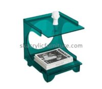 Acrylic factory customize plexiglass side coffee table with magazine holders AT-790