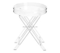 Custom round acrylic foldable side tray table AT-796