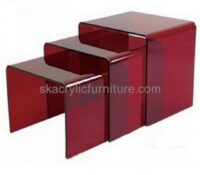 Bespoke red acrylic coffee and side tables AT-262