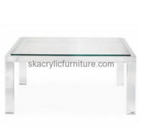 Factory acrylic furniture wholesale rectangle coffee table clear console table AT-155