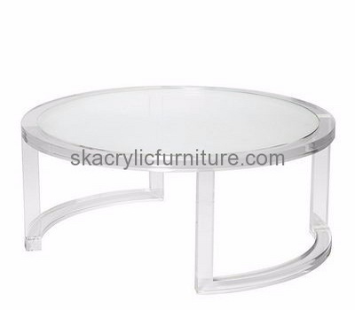 Custom acrylic lucite acrylic furniture round lucite table coffee tables on sale AT-141