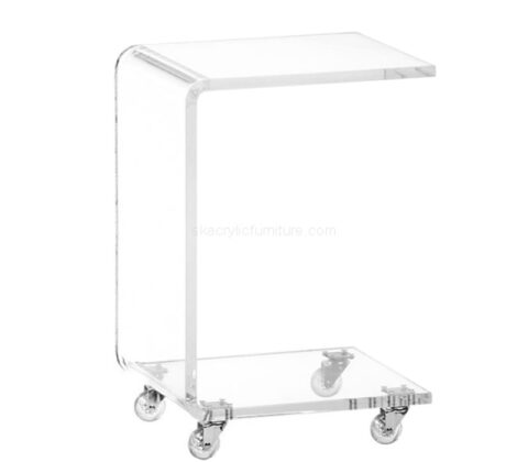 Wholesale custom acrylic side table with wheels