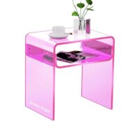 Wholesale custom acrylic 2-tier bedside nightstand