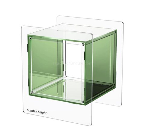 Wholesale custom acrylic side table with open storage shelf