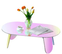 Wholesale custom rainbow plexiglass coffee table