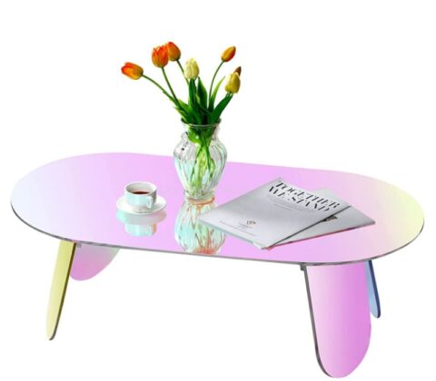 Wholesale custom rainbow plexiglass coffee table